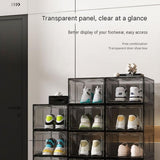 2 transparent black ones Stackable Magnetic Shoe Storage Box - Transparent PS Plastic - Front V888-ELOSUNG56133-1