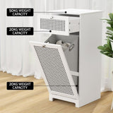 Artiss Laundry Hamper Cabinet Bathroom Storage White Rattan Clothes Basket FURNI-G-BATH-RAT-02-WH