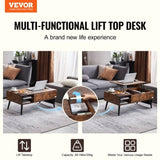 VEVOR Lift Top Coffee Table 39.4 in Rectangle Coffee Table for Living Room Brown V952-KFZZFX394INCN8GJ4V0