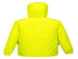 HUSKI STRATUS RAIN JACKET Waterproof Workwear Concealed Hood Windproof Packable - Yellow Fluro - 3XL V563-918032-STRATUS-YLWFLU-3XL
