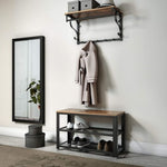 VASAGLE Coat Rack Wall-Mounted Rustic Brown and Black V227-9101101055470