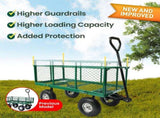 Wallaroo Steel Mesh Garden Trolley Cart 300kg Capacity Wheel - Green GMC-H38-GN