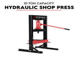 10 Ton Hydraulic Shop Press Workshop Jack Bending Stand H-Frame Tool Stand V379-10TSHPPRSS