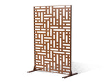 Metal Privacy Screen, 120 x 193cm, Outdoor Privacy Screens 3-Panel, Freestanding Outdoor Divider V952-DLSHWYSPMJS7ZTJD3V0
