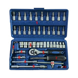 46 in 1 Mini Ratchet Screwdriver Set Wrench Narrow Space Repair Steel Multiple Bit Tool Kit with V1192-AZ-W-23581