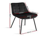 Artiss 2x Dining Chairs Velvet Tufted Kitchen Lounge Cafe Accent Chair Black DINC-K-799-BKX2