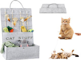 Pet Toy Storage Bag, Foldable Hanging Cat Toy Organizer, Multi-functional Felt Storage Bag for Home V1237-ZY-917-223
