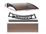 Instahut Window Door Awning 0.8mx1m Brown AWN-08X1-BR