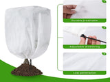 2 Pack Frost Protection Plant Covers White Frost Resistant Fabric Tree Cover with Drawstring Outdoor V1258-DP02-BOL-319
