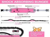 Hands Free Dog Leash With Adjustable Waist Belt, Shock Absorbing Bungee, Reflective Lead, Pockets V1237-ZY-807-297