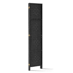 Artiss 3 Panel Room Divider Screen 123x170cm Woven Black RD-C-8001-3P-BK