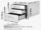 18x23 Outdoor Kitchen Stainless Steel Triple Access BBQ Drawers with Chrome Handle, 18 x23 x 23 V952-18X23YC3CBXGCTG01V0