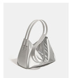 Silver Luminous Silver Nylon Underarm Shoulder Bag - Convertible Crossbody Hobo with Pouch V888-ELOSUNG23673