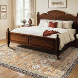 VEVOR Large Area Rug 2286 x 2896 mm Anti-Skid Floor Mat Vintage Brown Green V952-JXDDT7595FTFU6UQD001V0
