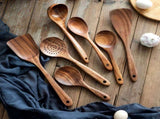 Wooden ladle set for cooking, 7 pcs wooden teak, wooden kitchen utensil set, wooden kitchen V1237-ZY-203-4680
