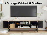 Artiss TV Unit Entertainment Unit Storage Cabinet Black Pine FUR-Z-TV140-BKWD-AB