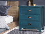 Artiss Bedside Table 3 Drawers Vintage - THYME Blue ST-CAB-B-VIN3D-BU