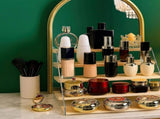 5 Tier Spice Rack Organizer, 12" Wood Display Shelf with Clear Acrylic Sides, Tiered Storage for V1369-AZ3-W-08657