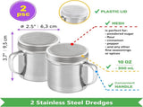 Powdered Sugar Shakers 2-pcs 10 oz Metal Parmesan Cheese Shakers V1259-DP01-F-515