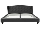 Artiss Queen Bed Frame Wingback Headboard Charcoal Grey Linen Upholstered Platform Bed Base BFRAME-G-PIER-Q-CA-ABC