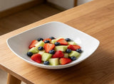 Square-shaped White Ceramic Deep Bowl Minimalist Dining Tableware Salad Soup Container Home Kitchen V1369-AZ3-W-14804