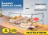 Alston 2-Tier Bakery Display Case Pastry Acrylic Cupcake Donuts Cake Pastry Clear Display V985-BAKERYDISPLAYCASE