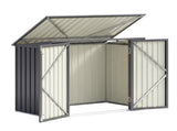 Giantz Garden Shed Wheelie Bin Storage Enclosure Outdoor Lockable Steel Cabinet SHED-FLAT-4X5-GR-AB