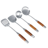 4Pcs/Set 304 Stainless Steel Rosewood Cooking Utensils Cookware Set Kitchen Tool V1294-YM0901-3118200130311