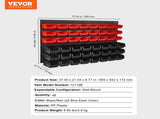 Wall Mounted Storage Bins, 48-Bin Parts Rack Organizer Garage Plastic Shop with Wall Panels, V952-BGSWLXDYBGWLEHI2WV0