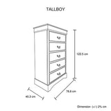 Bedroom Suite Solid MDF King White V43-BDS-SPNC-4PC-TBY-KWH