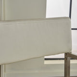 Rocklin Steel & Bonded Leather Director chair Armchair in White V1041-JMC-1044WHITE