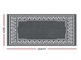 Gardeon Outdoor Rugs 152x244cm Large Carpet Reversible Area Mat PP Dual-Sided Patio Rug Greek Key OR-5X8FT-FRAME-GY