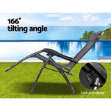 Gardeon Zero Gravity Chair Folding Outdoor Recliner Adjustable Sun Lounge Camping Grey FF-ZGC-GR