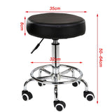 Salon Chair Bar Swivel Stool Office Roller Wheels Portable Height Adjust Leather BS8401 V255-8401-BKX2