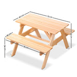 Keezi Kids Wooden Picnic Table Set with Umbrella ODF-KID-PICNIC-UM-NW