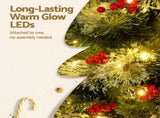 Jingle Jollys Christmas Tree 1.8M LED Xmas Tree Party Decorations Red Barries XM-TR-SLIM-PE-6FT-LED