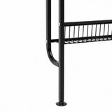 Levede Slim Storage Rack Kitchen Organiser Wall Mounted Metal Shelf Black EA0309-5-AU