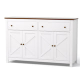 Artiss Buffet Sideboard Storage Cabinet Kitchen Cupboard 2 Drawers 140CM White FUR-C-SID140-WH-AB