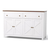 Artiss Buffet Sideboard Storage Cabinet Kitchen Cupboard 2 Drawers 140CM White FUR-C-SID140-WH-AB