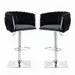 SERENIT Modern Velvet Breakfast Bar Stools Swivel Barstools Adjustable Counter Stools with Backrest V255-SE-SP1782R-BLACK