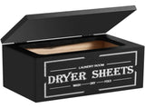 Wooden Dryer Sheet Holder with Lid, Laundry Room Softener Sheet Organizer, Black 7.87 In V1188-MS-721-192