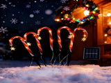 Solar Candy Cane Pathway Lights with Star Accents, 5-Pack Red & White Striped LED Stake Lights, Warm V1341-ZY-RF89AXZH-2PCS