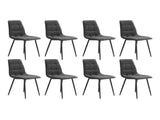 Levede 8x Dining Chairs Kitchen Velvet Grey CH1057-FL-4-GYX2