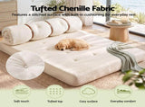 Artiss Convertible Sofa Bed Roll-Up Sleeper Chair Fold Out Couch Floor Lounge SB-C-ROLL-WH