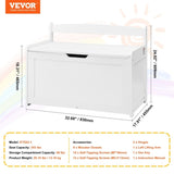 VEVOR Kids Toy Storage Bench Wooden Toy Box Chest 32.68 x 17.91 x 24.02" White V952-XTETCWDYHLBC1UNIRV0