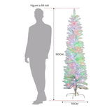 Candy Floss White 1.8m Pre-Lit Multicolour Slim Christmas Tree 112_OPCW6