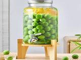 Yellow 17.5x17.5x9cm Wooden Beverage Dispenser Stand, Stable Base for Lemonade & Drink Dispensers, V1370-AZ4-17241