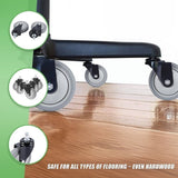 5x Office Chair Caster Wheels Set Heavy Duty & Safe for All Floors w/Universal Fit V63-828141