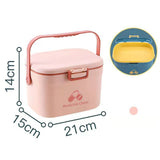 Medicine Box Pill Storage Case Sewing Tin Container PP 2 Layer Portable for Home Office Pink V1294-YM0716-3117220102412