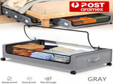 Gray Square Under-Bed Storage Rack with Wheels Sturdy Easy to Move for Bedroom AU V201-QHGMMOREONE044